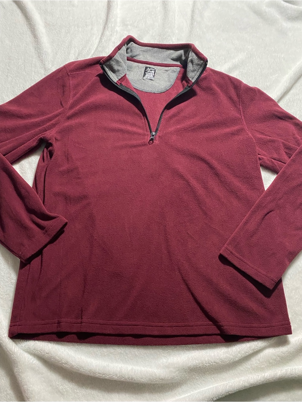 Women's Burgundy Quarter-Zip Fleece Pullover Jacket